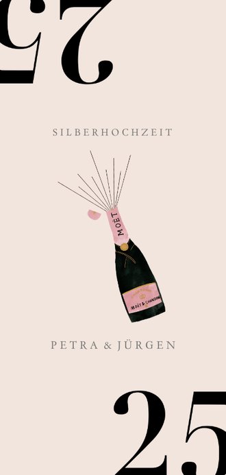 Silberhochzeit Einladungskarte Champagner Send A Smile