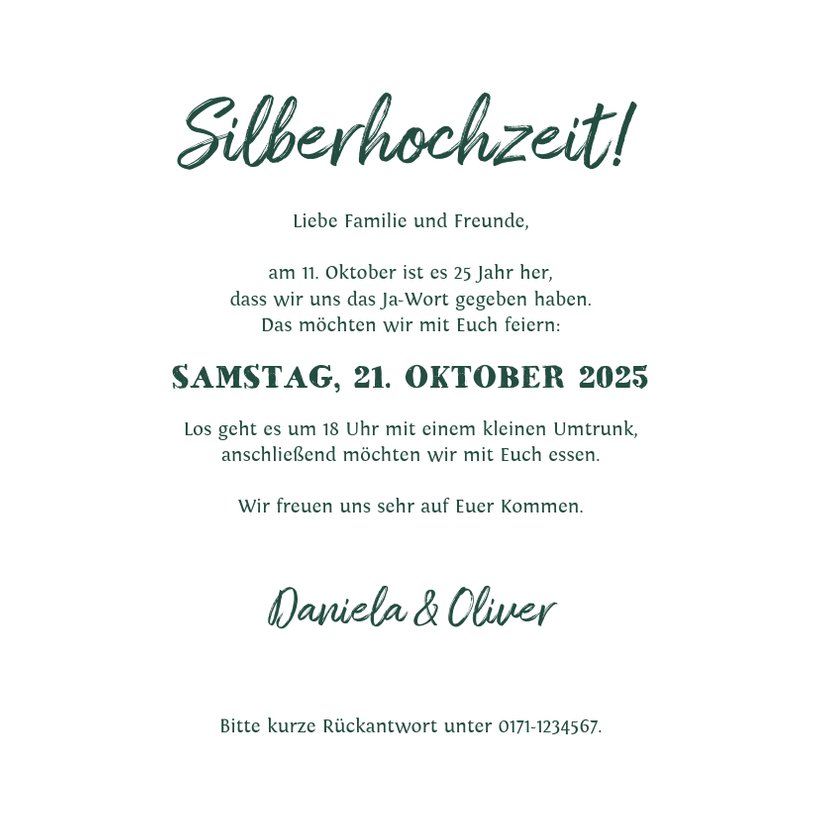 Einladung zum Hochzeitsjubiläum Hochzeitsfoto Send a Smile