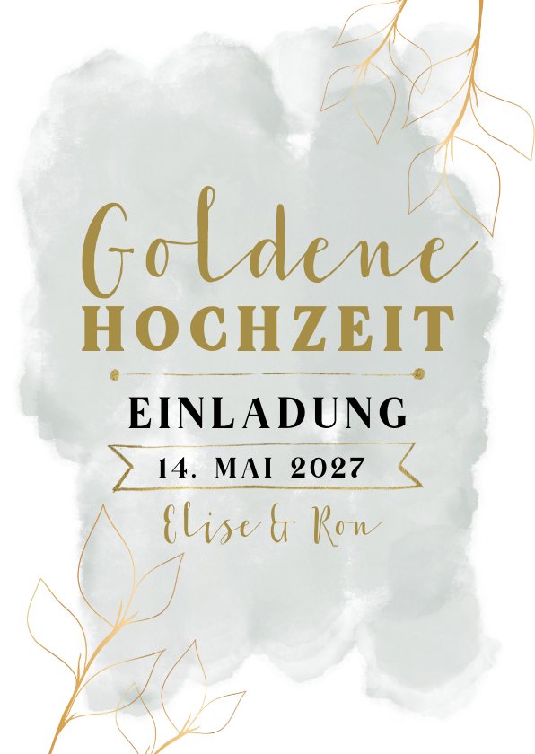 Einladung Zur Goldenen Hochzeit Mit Bl Ten Send A Smile