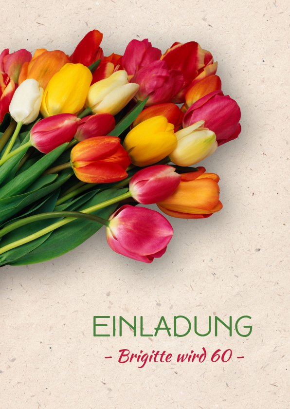 Einladungskarte Zum Geburtstag Bunte Tulpen Send A Smile