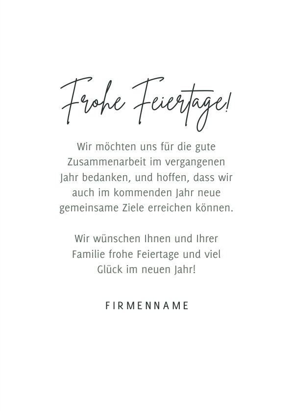 Firmen Weihnachtskarte Frohe Feiertage Foto Send A Smile