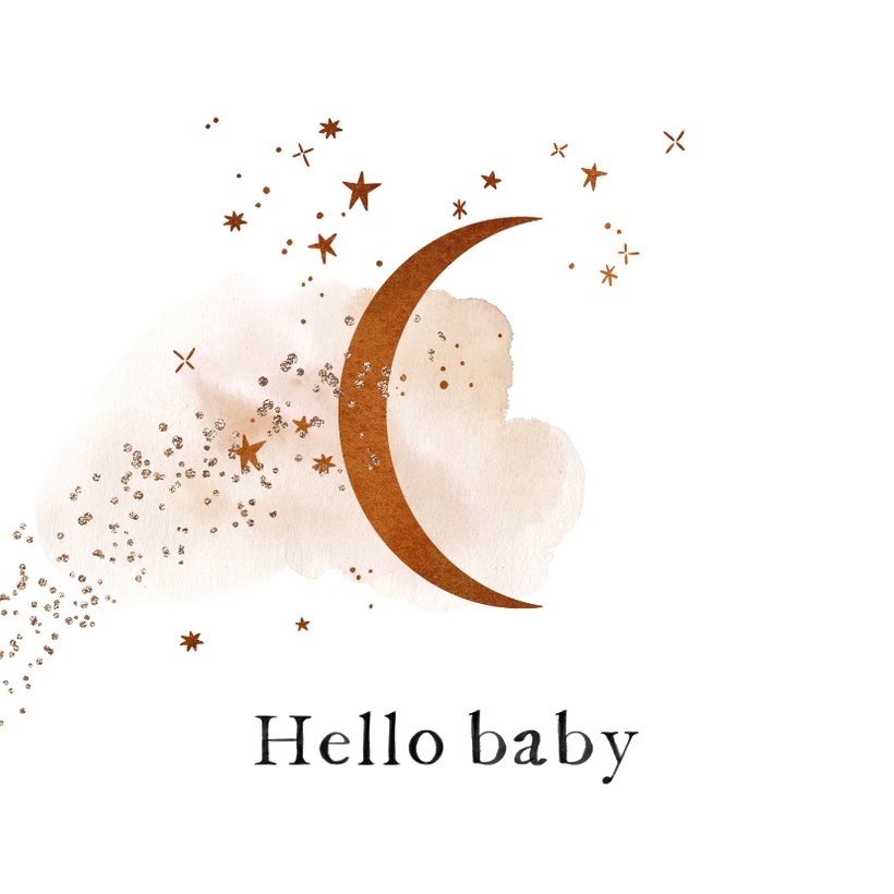 Hello Baby Glückwunschkarte Mond Send a Smile