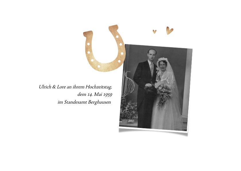 Einladung Eiserne Hochzeit Foto Hufeisen Send A Smile