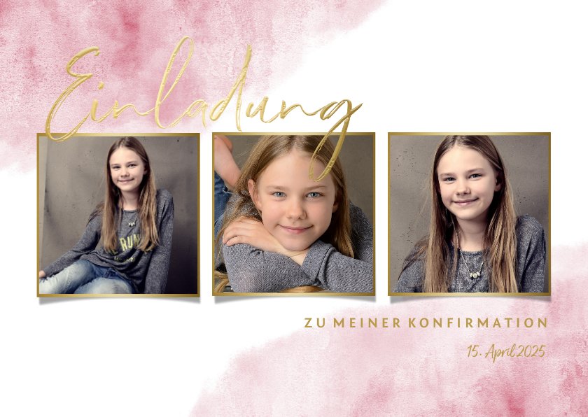 Einladung Zur Konfirmation Fotos Goldlook Send A Smile