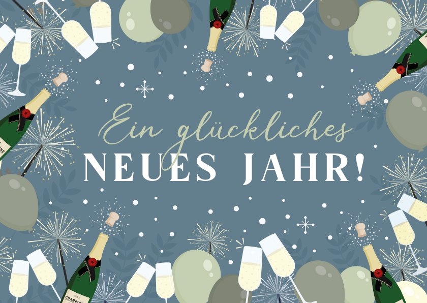 Neujahrskarte Firma Silvester Schneeflocken Send A Smile