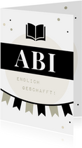 Abi-Glückwunschkarte schwarz-weiß grafisch