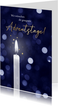 Adventsgrußkarte Kerze mit Sternchen