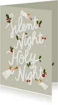 Christliche Weihnachtskarte Silent Night Holy Night