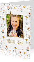 Danksagung Kommunion Foto & kleine Blumen