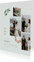 Danksagungskarte Hochzeit Fotos & grüner Zweig