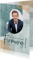 Einladung Firmung Junge Foto auf Aquarell