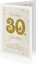 Einladung Geburtstag Glittergold 30