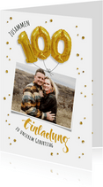 Einladung zum gemeinsamen Geburtstag 100 Ballons