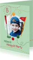Einladung zum Minigolf Kindergeburtstag mit Foto