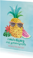 Einladung zum Sommergeburtstag Coole Ananas