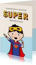 Einladung zum Superhelden-Geburtstag Junge