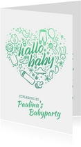 Einladung zur Babyparty "Hallo Baby" - Junge