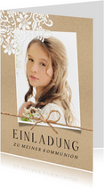 Einladung zur Kommunion Foto & Spitze