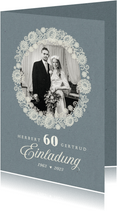 Einladungskarte 60. Hochzeitstag Foto und Spitzendekor