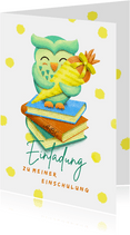 Einladungskarte Einschulung Eule