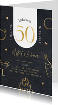 Einladungskarte Goldene Hochzeit Jahre Doodles