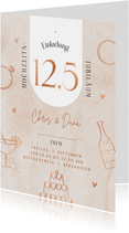 Einladungskarte Hochzeitstag 12,5 Jahre Doodles