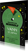 Einladungskarte Kindergeburtstag Minigolf