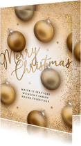 Firmen-Weihnachtskarte goldene Weihnachtskugeln