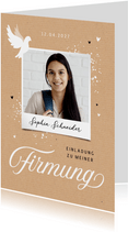 Firmungskarte Einladung Foto & Taube