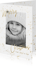 Foto-Weihnachtskarte goldene Sterne Merry Christmas