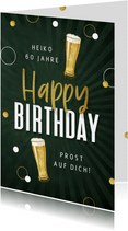 Geburtstagskarte Bier 'happy birthday'