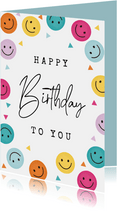 Geburtstagskarte bunte Smileys