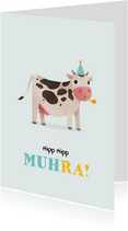 Geburtstagskarte 'Muh-ra!' mit Kuh 