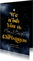 Geschäftliche Weihnachtsgrüße Typografie Sternenhimmel 