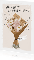 Glückwunschkarte Geburtstag Trockenblumen