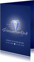 Glückwunschkarte zur Diamanthochzeit mit Diamant