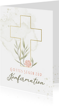 Glückwunschkarte zur Konfirmation mit Blumenkreuz