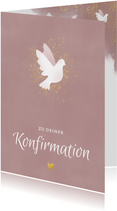 Glückwunschkarte zur Konfirmation weiße Taube