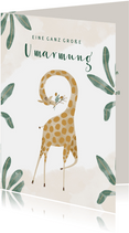 Grußkarte mit Giraffe und Wasserfarben