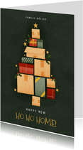 Hippe Weihnachts-Umzugskarte Tannenbaum aus Kartons