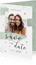 Hochzeitskarte Save-the-Date Foto Aquarell & Typografie
