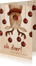 Lustige Weihnachtskarte Rentier 'Oh deer'