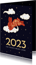 Neujahrskarte 2023 Jahr des Hasen