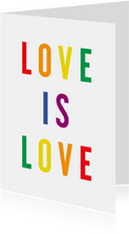 Regenbogen-Karte 'Love is love'