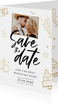 Save-the-Date-Karte Foto & Doodles