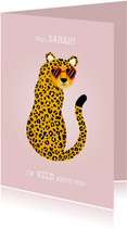 Valentinskarte Leopard mit Sonnenbrille