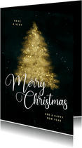 Weihnachtsgrußkarte Weihnachtsbaum Goldglitzer