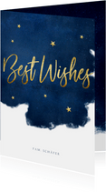 Weihnachtskarte Aquarell Best Wishes mit Sternen