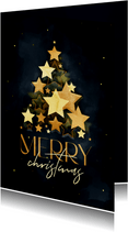 Weihnachtskarte Baum aus Sternen
