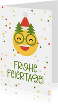 Weihnachtskarte Emoji mit Weihnachtsbrille
